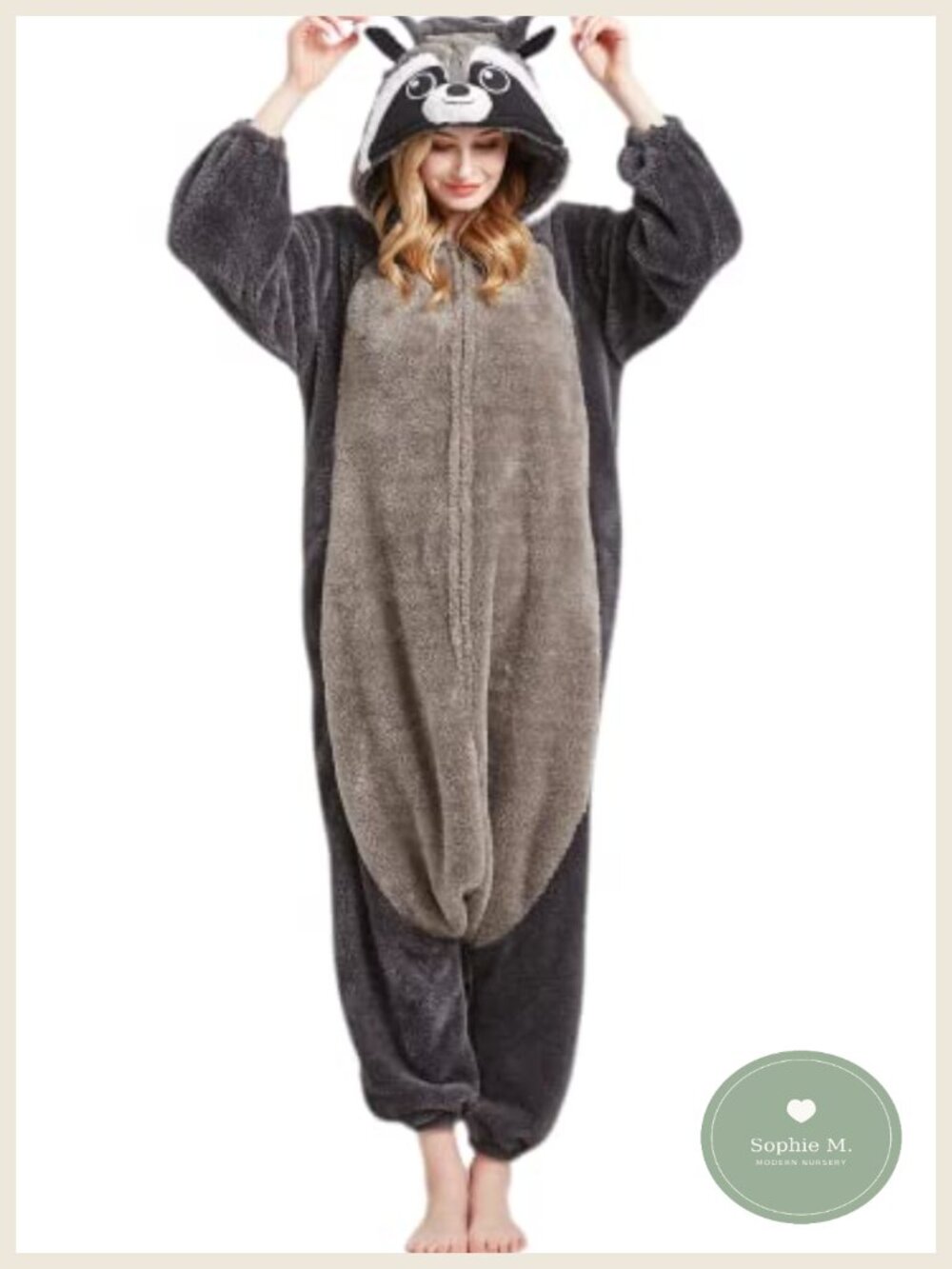 Adult Raccoon Onesie Polar Fleece One Piece Pajamas Cosplay Halloween Costume